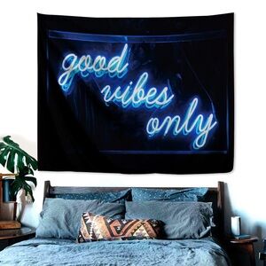 Good Vibes Only Tapestry 59W by 51H‎ Inch Wall Hanging